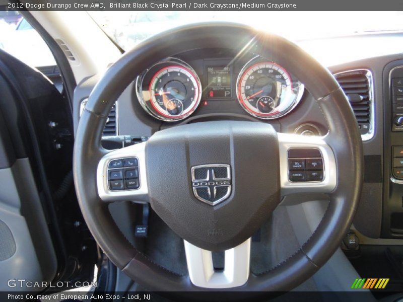 Brilliant Black Crystal Pearl / Dark Graystone/Medium Graystone 2012 Dodge Durango Crew AWD