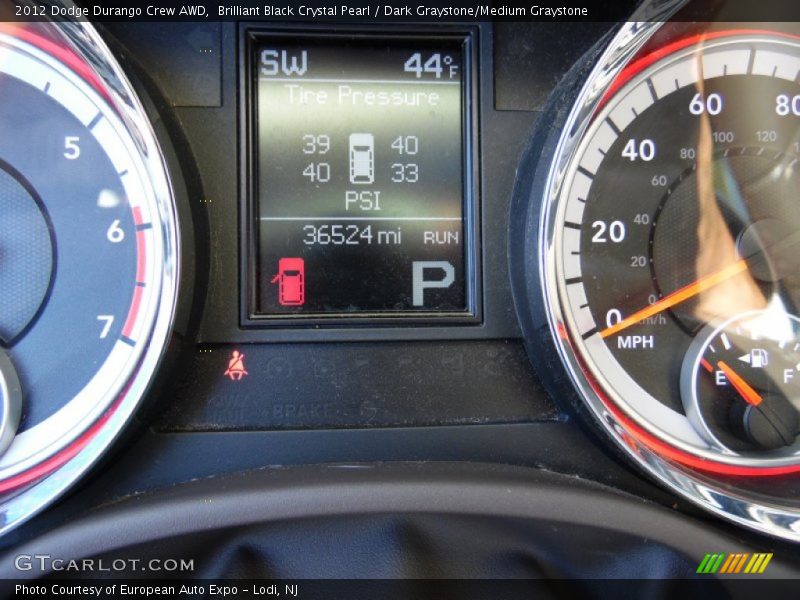 Brilliant Black Crystal Pearl / Dark Graystone/Medium Graystone 2012 Dodge Durango Crew AWD