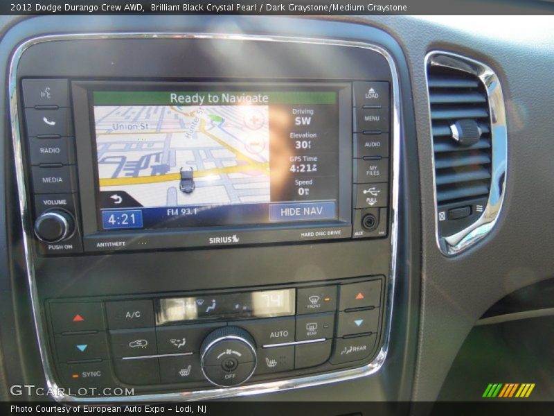 Brilliant Black Crystal Pearl / Dark Graystone/Medium Graystone 2012 Dodge Durango Crew AWD