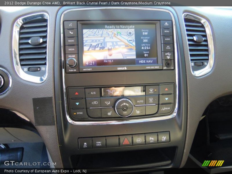 Brilliant Black Crystal Pearl / Dark Graystone/Medium Graystone 2012 Dodge Durango Crew AWD