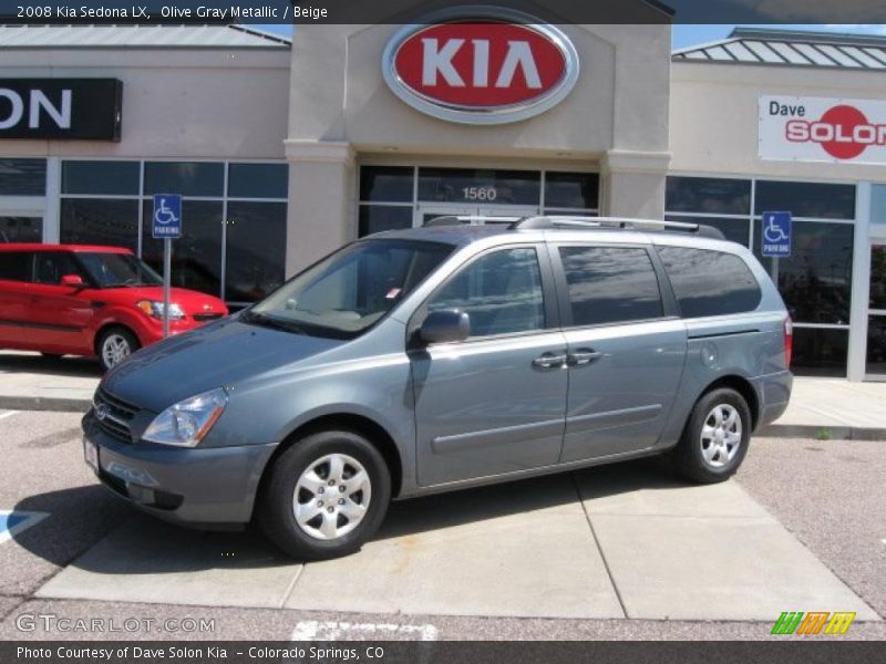 Olive Gray Metallic / Beige 2008 Kia Sedona LX