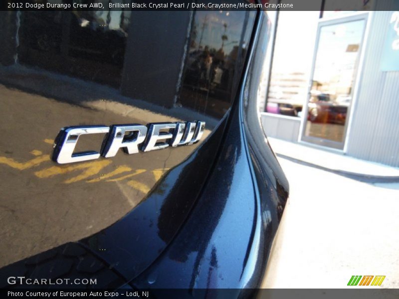 Brilliant Black Crystal Pearl / Dark Graystone/Medium Graystone 2012 Dodge Durango Crew AWD