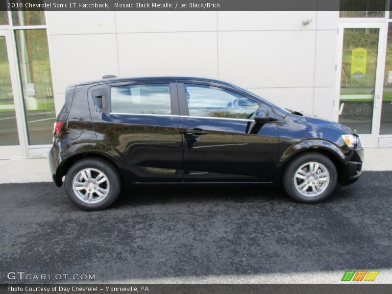 Mosaic Black Metallic / Jet Black/Brick 2016 Chevrolet Sonic LT Hatchback