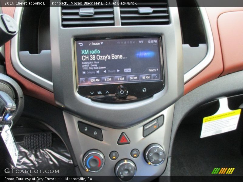 Mosaic Black Metallic / Jet Black/Brick 2016 Chevrolet Sonic LT Hatchback