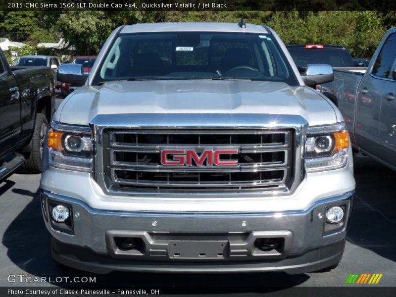 Quicksilver Metallic / Jet Black 2015 GMC Sierra 1500 SLT Double Cab 4x4