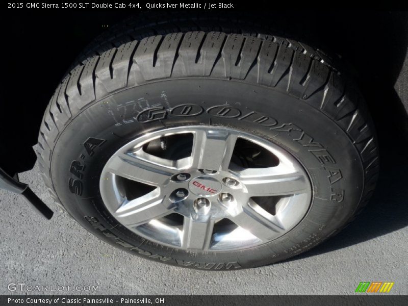 Quicksilver Metallic / Jet Black 2015 GMC Sierra 1500 SLT Double Cab 4x4