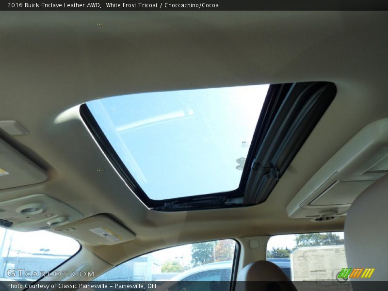 White Frost Tricoat / Choccachino/Cocoa 2016 Buick Enclave Leather AWD
