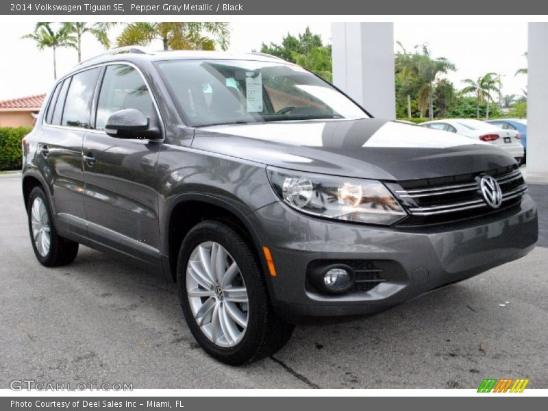 Pepper Gray Metallic / Black 2014 Volkswagen Tiguan SE