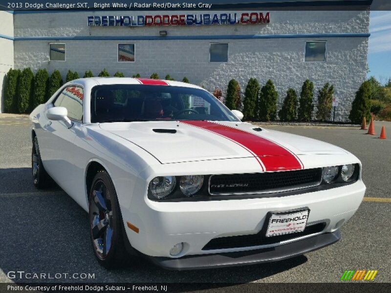 Bright White / Radar Red/Dark Slate Gray 2013 Dodge Challenger SXT