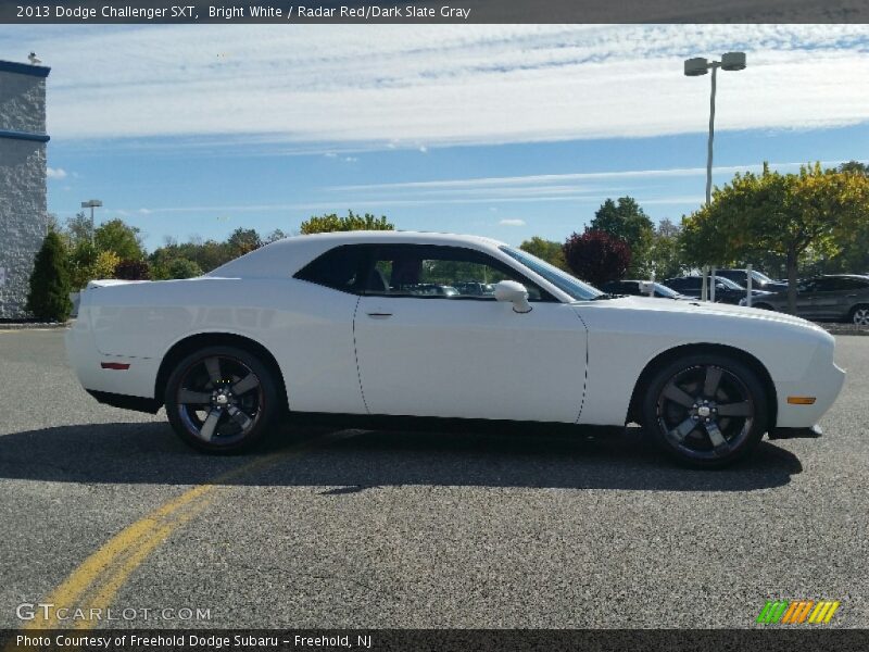 Bright White / Radar Red/Dark Slate Gray 2013 Dodge Challenger SXT