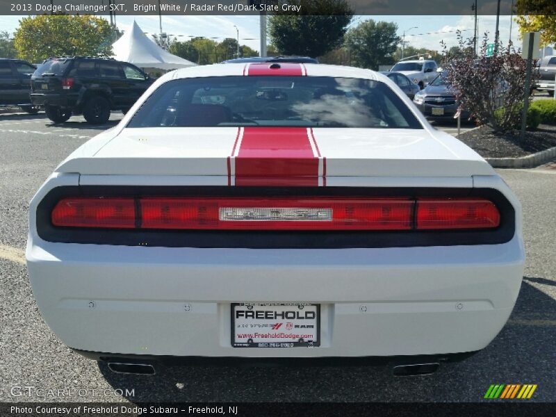 Bright White / Radar Red/Dark Slate Gray 2013 Dodge Challenger SXT