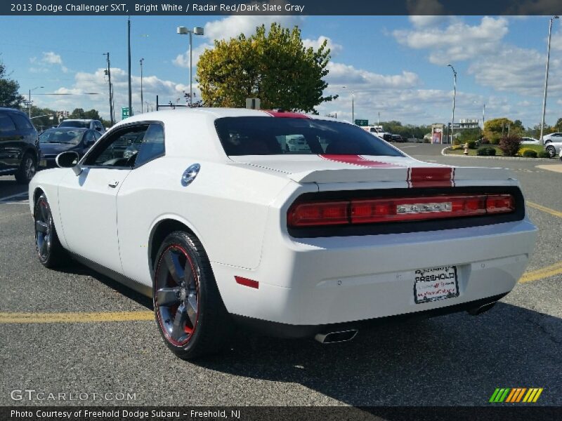 Bright White / Radar Red/Dark Slate Gray 2013 Dodge Challenger SXT