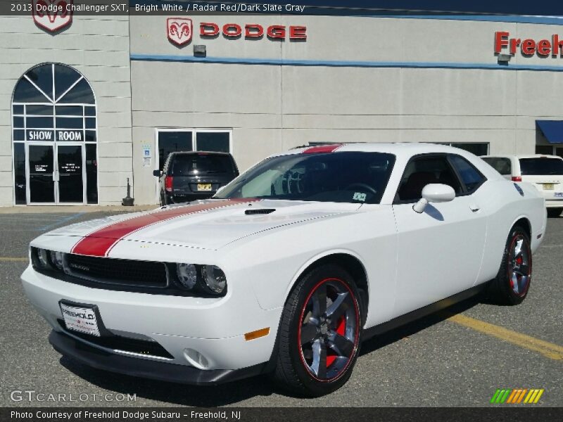 Bright White / Radar Red/Dark Slate Gray 2013 Dodge Challenger SXT