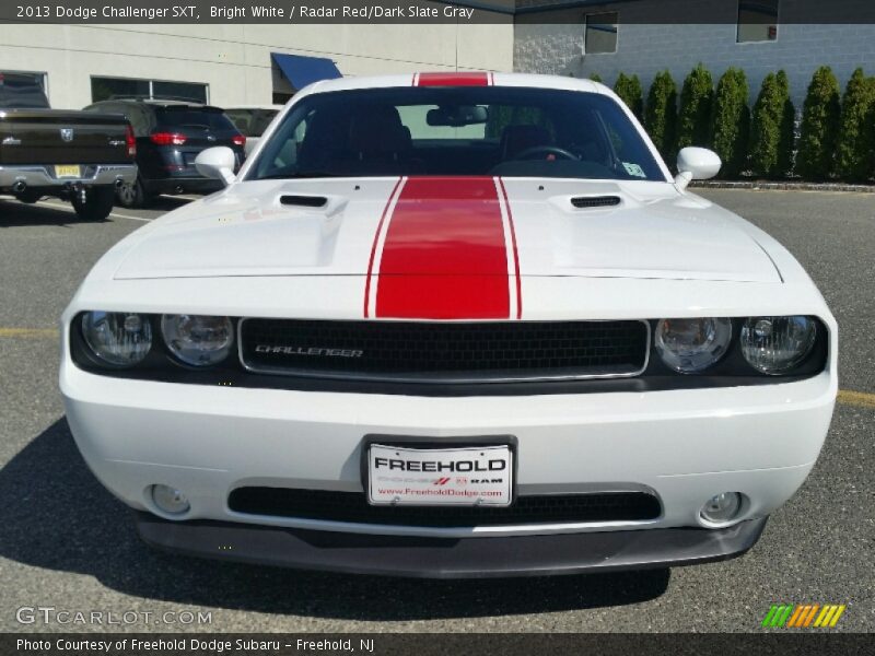 Bright White / Radar Red/Dark Slate Gray 2013 Dodge Challenger SXT