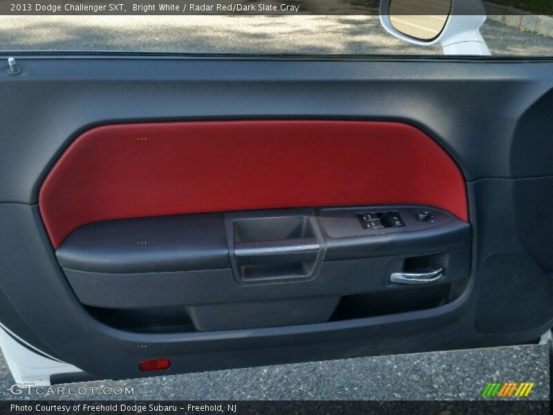 Bright White / Radar Red/Dark Slate Gray 2013 Dodge Challenger SXT