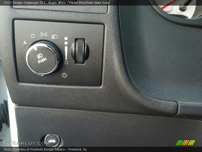 Bright White / Radar Red/Dark Slate Gray 2013 Dodge Challenger SXT