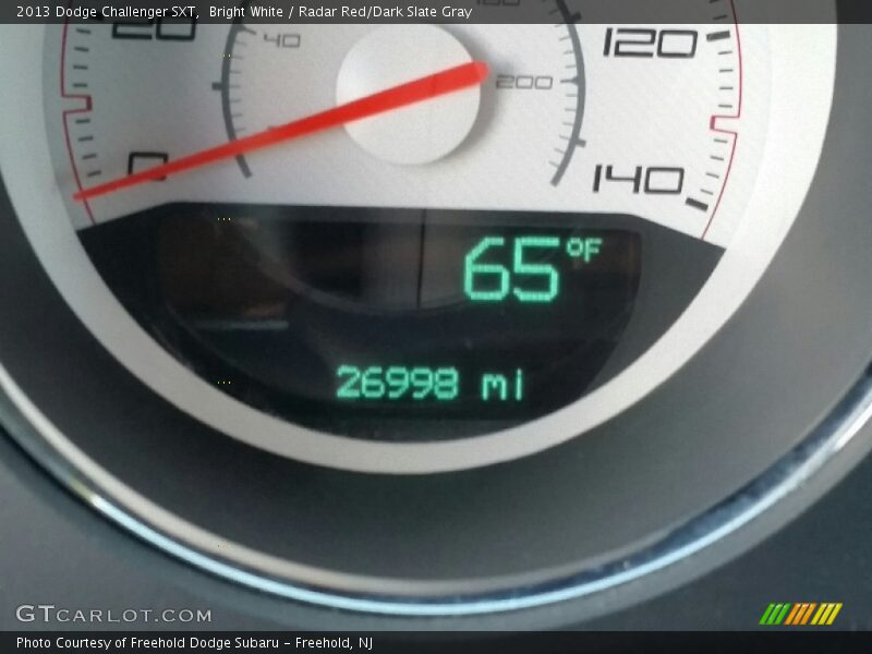 Bright White / Radar Red/Dark Slate Gray 2013 Dodge Challenger SXT