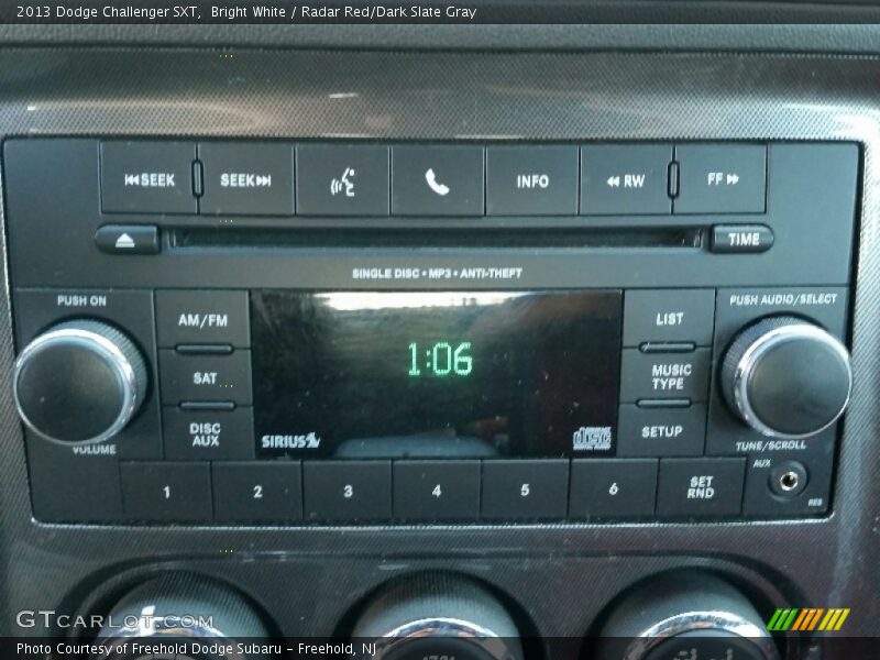 Bright White / Radar Red/Dark Slate Gray 2013 Dodge Challenger SXT