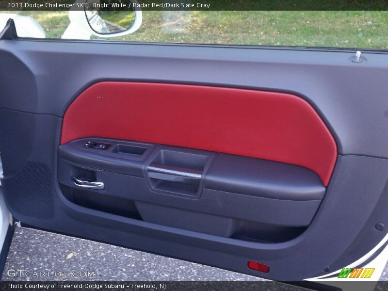 Bright White / Radar Red/Dark Slate Gray 2013 Dodge Challenger SXT