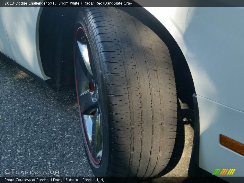 Bright White / Radar Red/Dark Slate Gray 2013 Dodge Challenger SXT