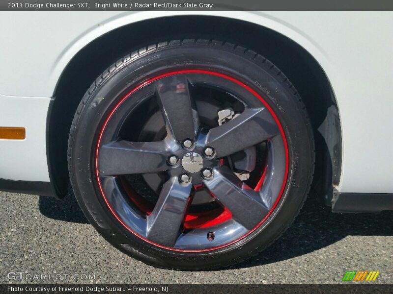 Bright White / Radar Red/Dark Slate Gray 2013 Dodge Challenger SXT