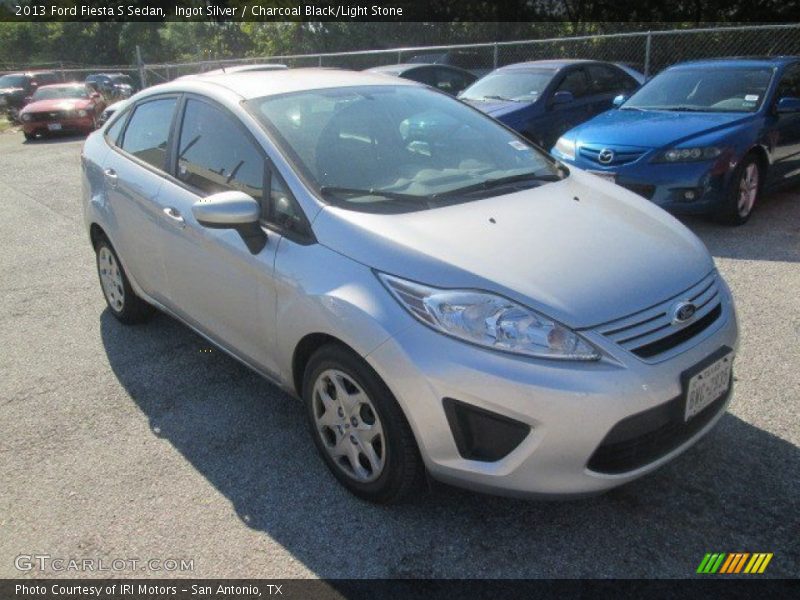 Ingot Silver / Charcoal Black/Light Stone 2013 Ford Fiesta S Sedan