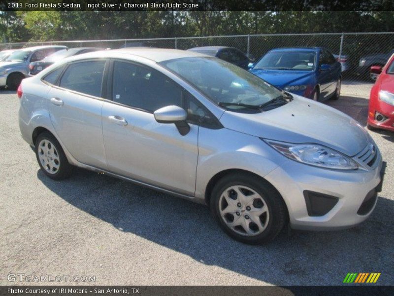 Ingot Silver / Charcoal Black/Light Stone 2013 Ford Fiesta S Sedan