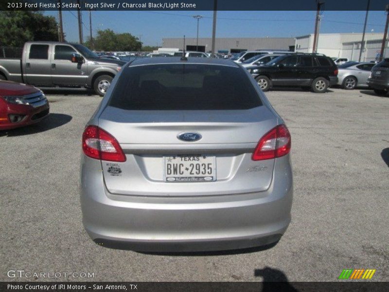 Ingot Silver / Charcoal Black/Light Stone 2013 Ford Fiesta S Sedan