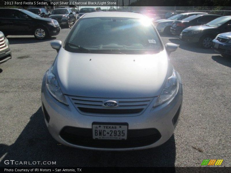 Ingot Silver / Charcoal Black/Light Stone 2013 Ford Fiesta S Sedan