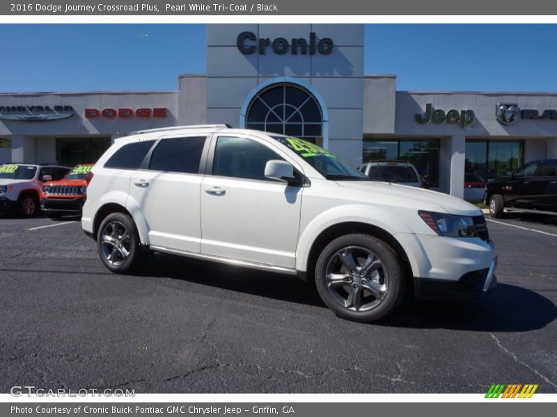 Pearl White Tri-Coat / Black 2016 Dodge Journey Crossroad Plus