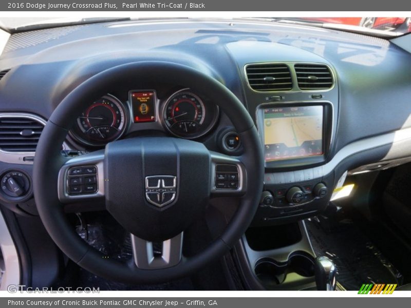 Pearl White Tri-Coat / Black 2016 Dodge Journey Crossroad Plus