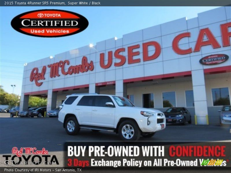 Super White / Black 2015 Toyota 4Runner SR5 Premium