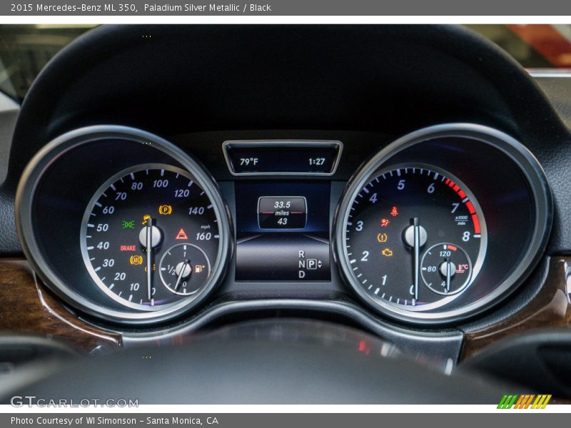 Paladium Silver Metallic / Black 2015 Mercedes-Benz ML 350