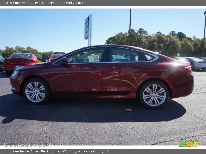 Velvet Red Pearl / Black 2016 Chrysler 200 Limited