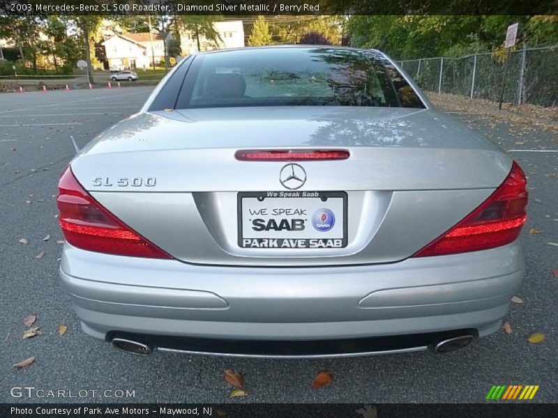 Diamond Silver Metallic / Berry Red 2003 Mercedes-Benz SL 500 Roadster