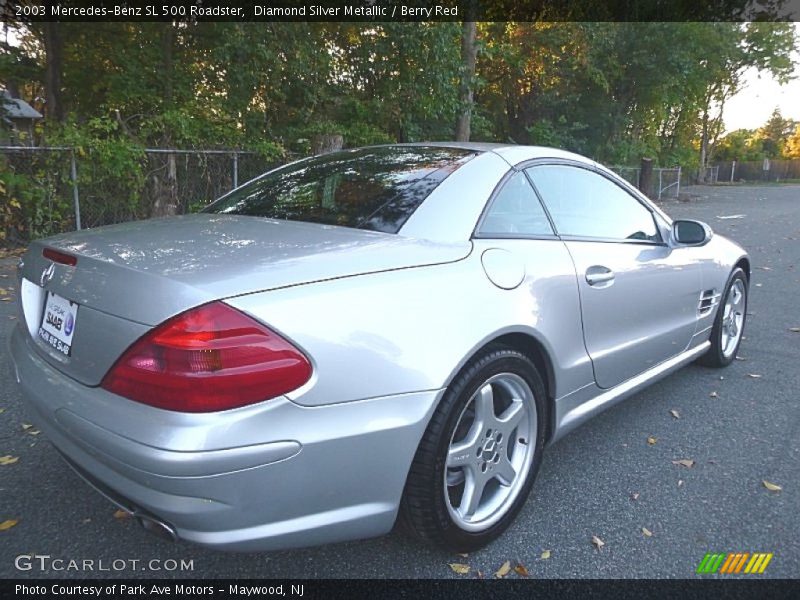 Diamond Silver Metallic / Berry Red 2003 Mercedes-Benz SL 500 Roadster