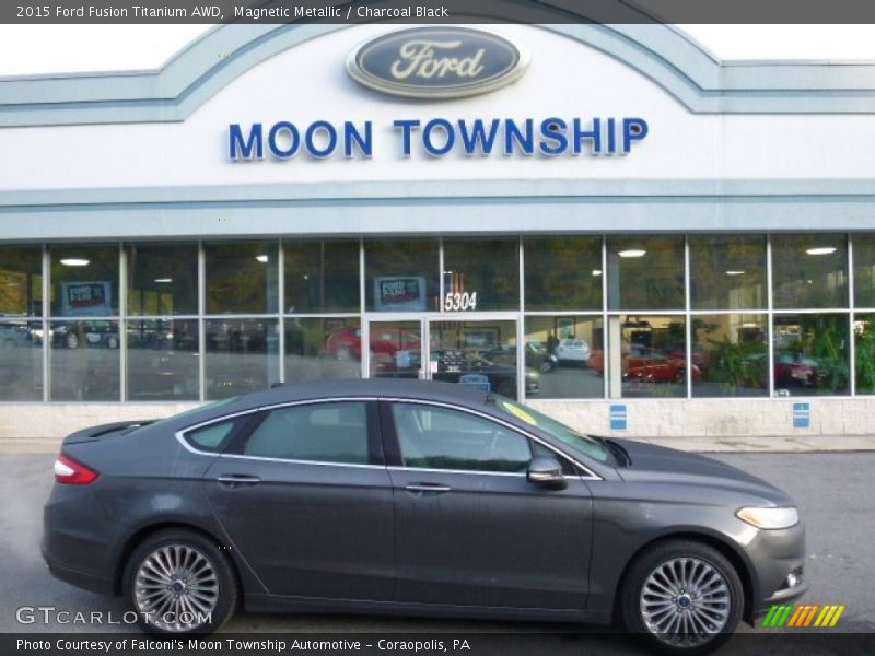 Magnetic Metallic / Charcoal Black 2015 Ford Fusion Titanium AWD