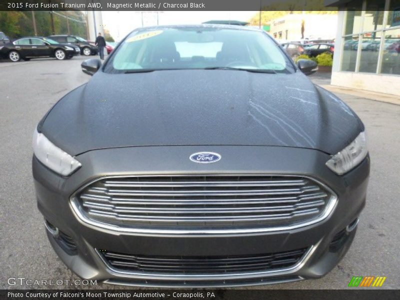 Magnetic Metallic / Charcoal Black 2015 Ford Fusion Titanium AWD