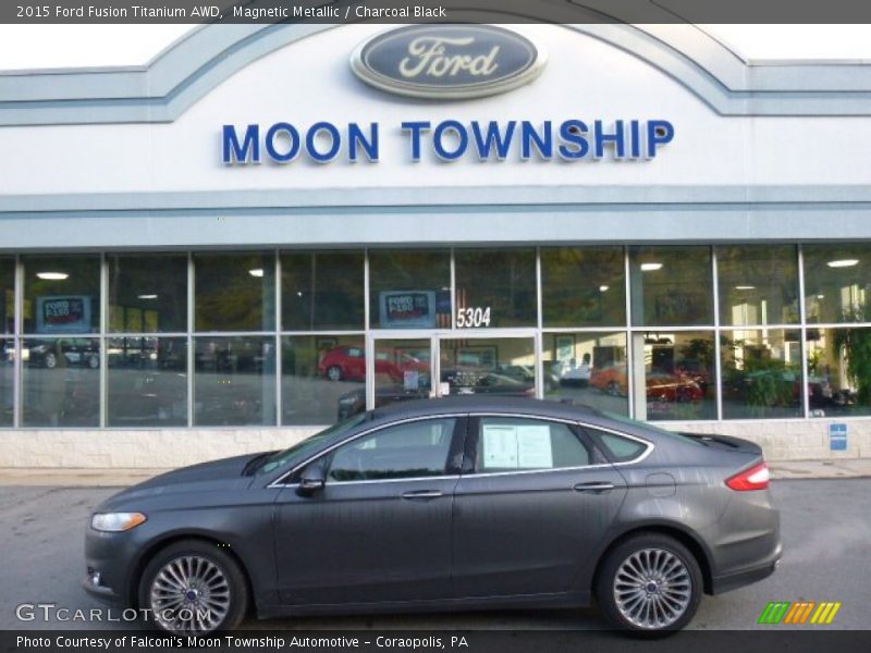 Magnetic Metallic / Charcoal Black 2015 Ford Fusion Titanium AWD