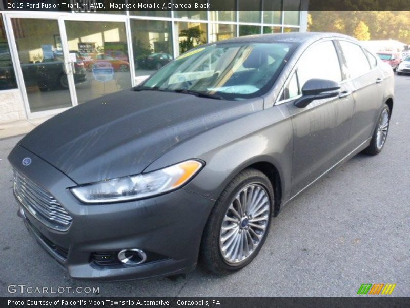Magnetic Metallic / Charcoal Black 2015 Ford Fusion Titanium AWD