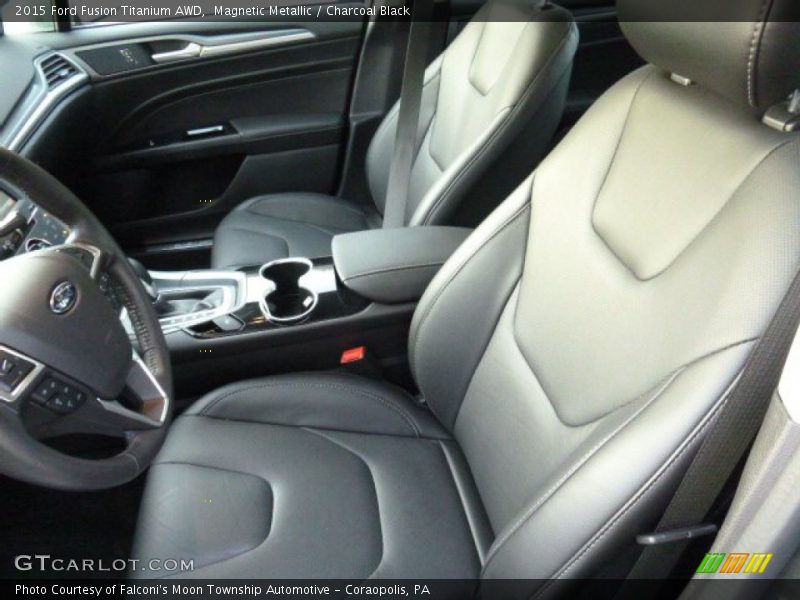 Magnetic Metallic / Charcoal Black 2015 Ford Fusion Titanium AWD