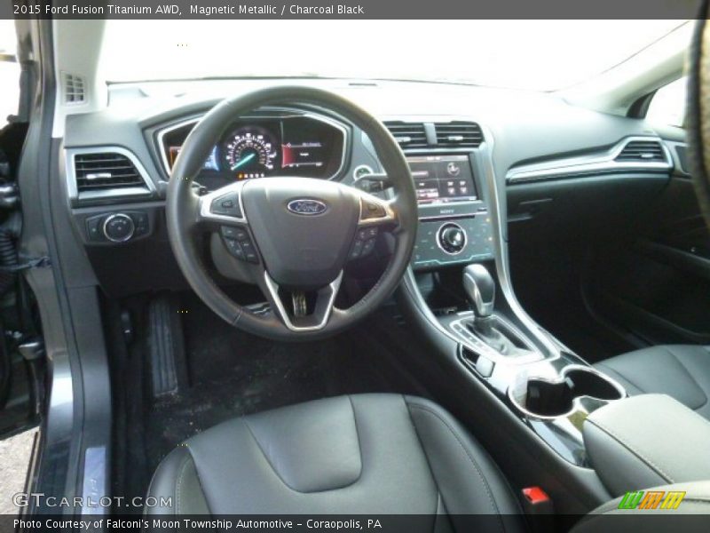 Magnetic Metallic / Charcoal Black 2015 Ford Fusion Titanium AWD