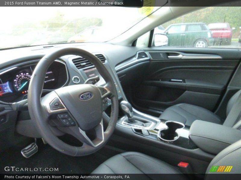 Magnetic Metallic / Charcoal Black 2015 Ford Fusion Titanium AWD
