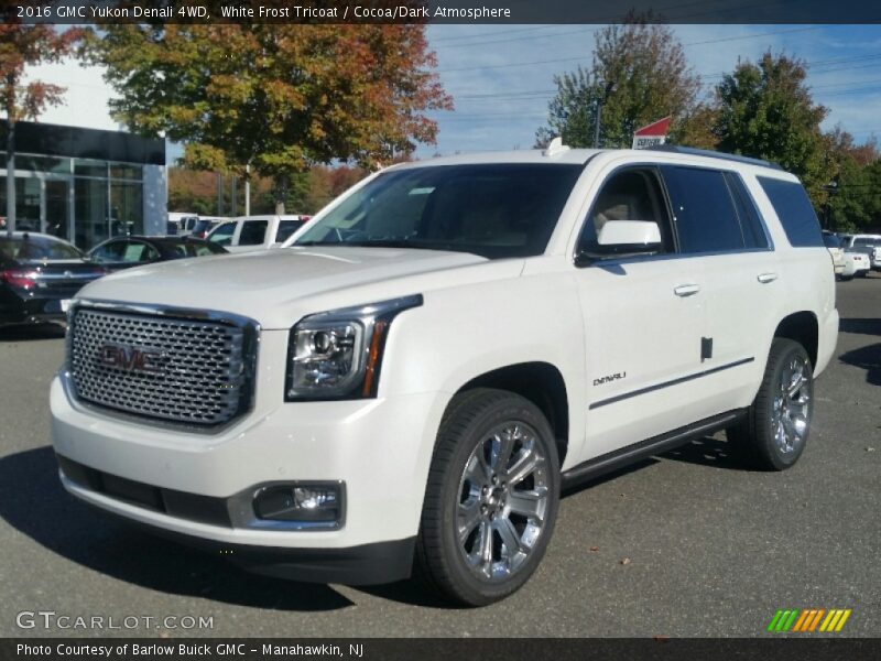 White Frost Tricoat / Cocoa/Dark Atmosphere 2016 GMC Yukon Denali 4WD