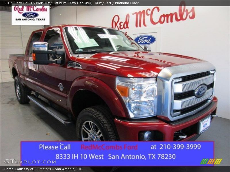Ruby Red / Platinum Black 2015 Ford F250 Super Duty Platinum Crew Cab 4x4