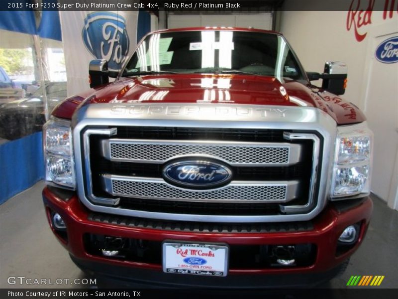 Ruby Red / Platinum Black 2015 Ford F250 Super Duty Platinum Crew Cab 4x4