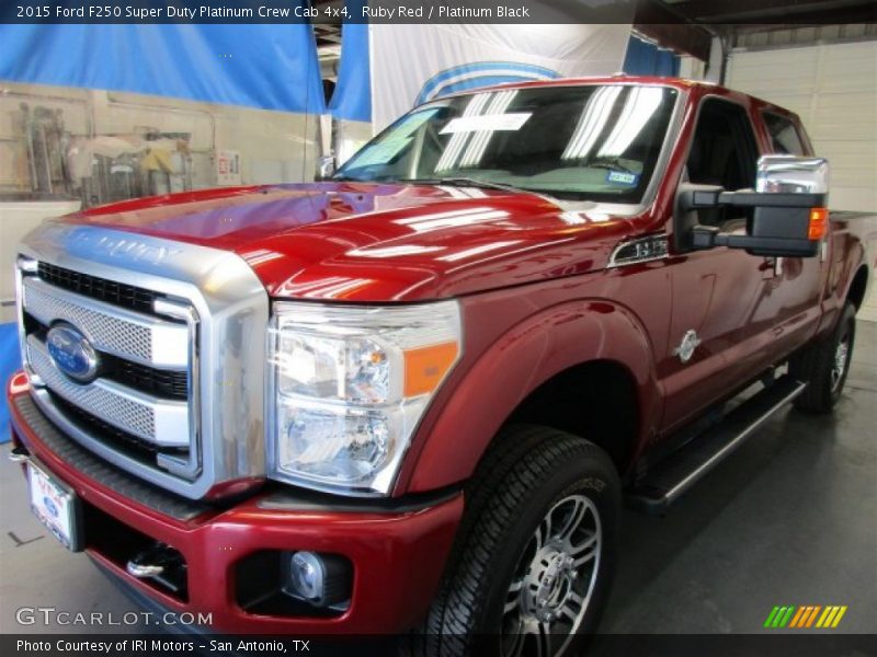 Ruby Red / Platinum Black 2015 Ford F250 Super Duty Platinum Crew Cab 4x4