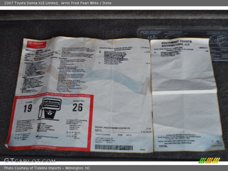 Arctic Frost Pearl White / Stone 2007 Toyota Sienna XLE Limited