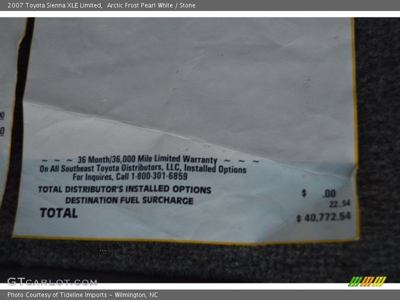 Arctic Frost Pearl White / Stone 2007 Toyota Sienna XLE Limited