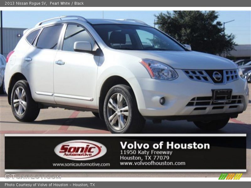 Pearl White / Black 2013 Nissan Rogue SV